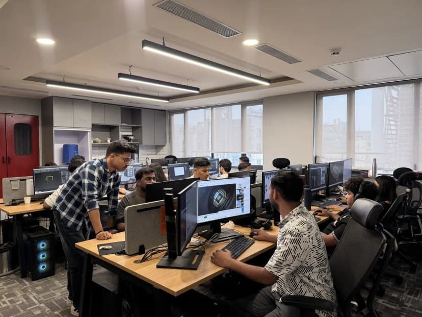 Convrse team working on 3D real estate projects at their Gurugram studio